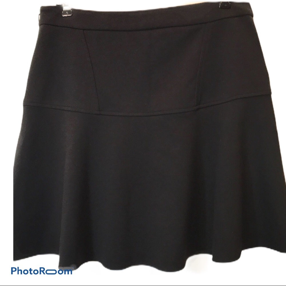 Laundry by Shelli Segal Fit & Flare Solid Black Skirt size 8